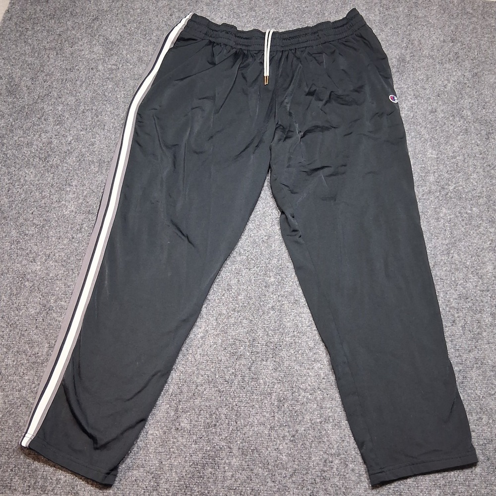 Vintage 90s Champion‎ Mens XL Classic Logo Wide Leg Pants Black